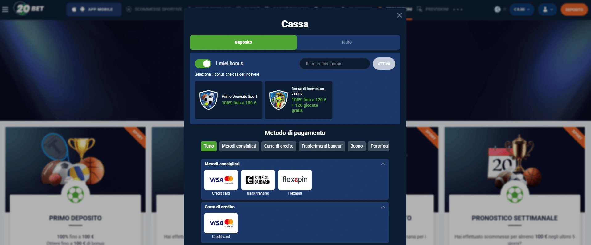 Quando si ricarica il conto